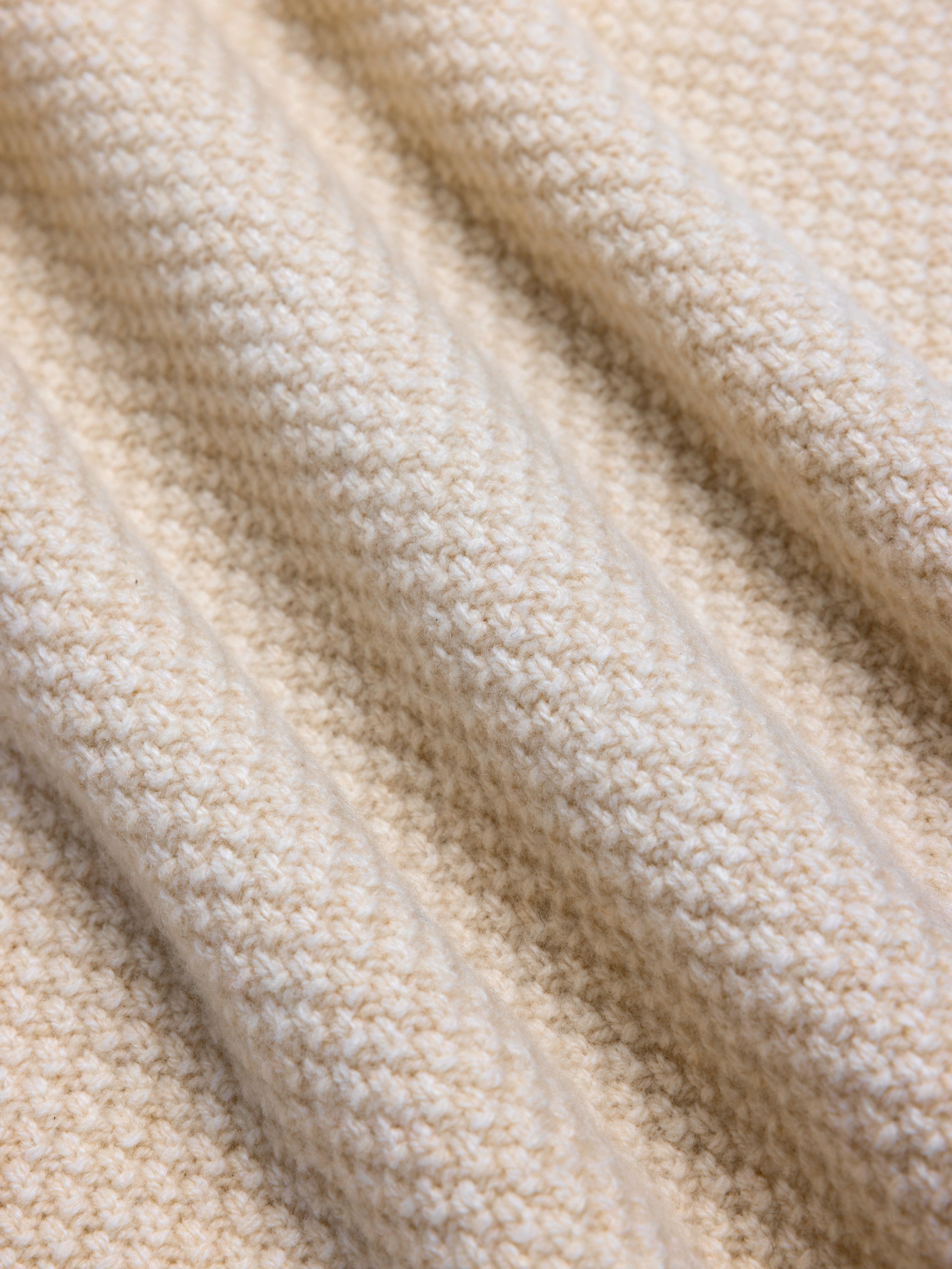 Aran Cable Knit in Cream Superfine Lambswool