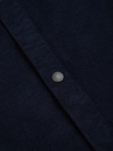 A close-up of the press-snap to the front of the Armadale Jacket