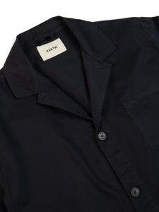 The collar/lapel of the blazer-style Port Jacket by menswear brand KESTIN.