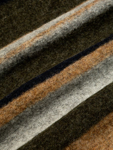 A stripe Italian wool fleece fabric used by KESTIN in their AW24 Collection.