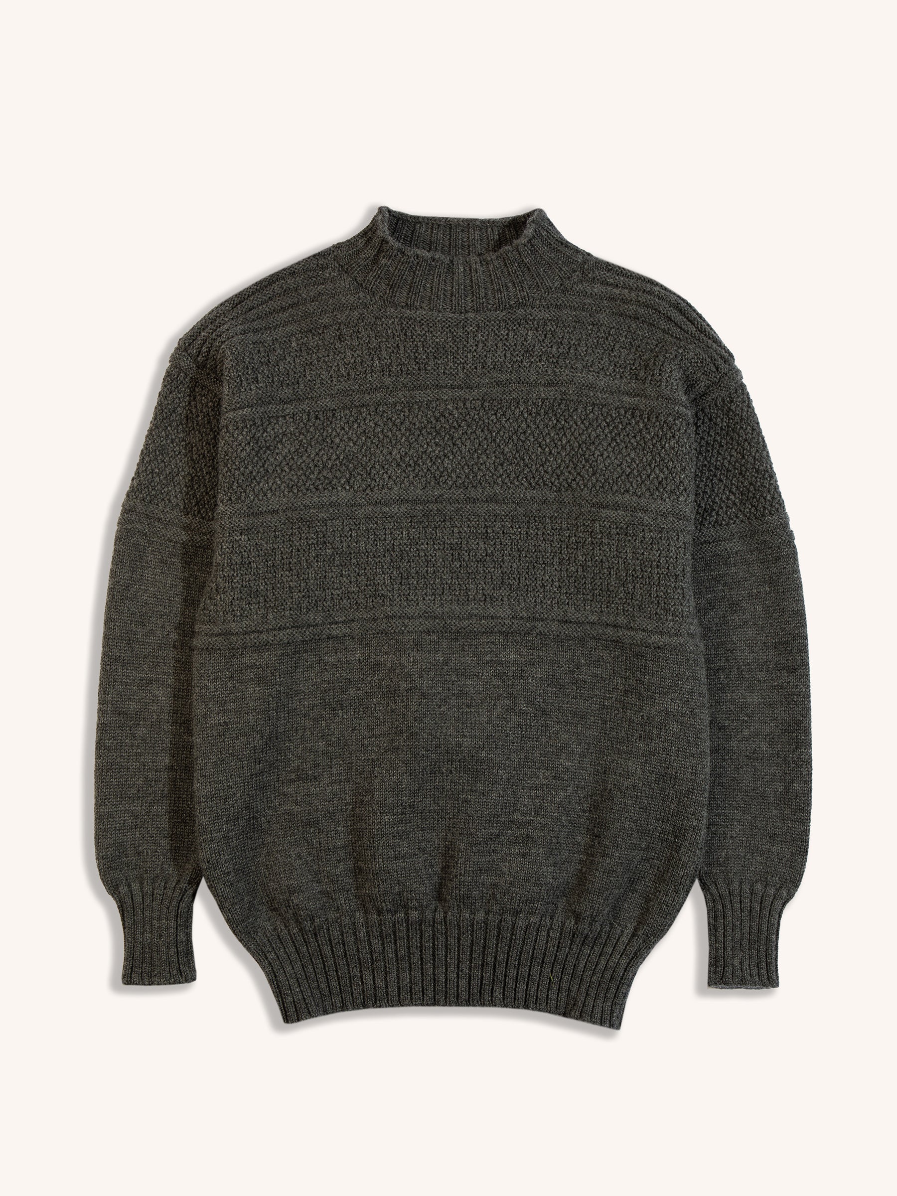 Fife Gansey Knit in Charcoal Merino Wool