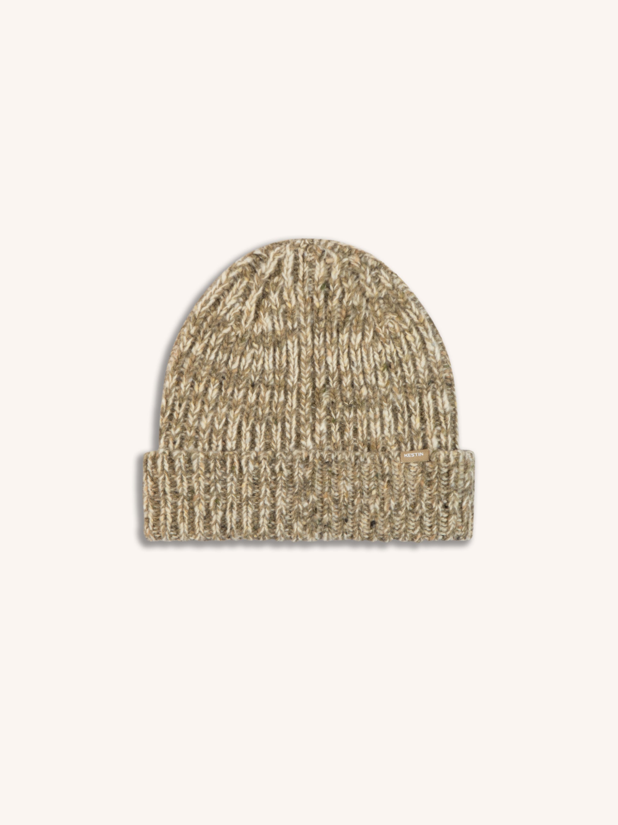 Isla Beanie in Light Military Marl Merino Wool