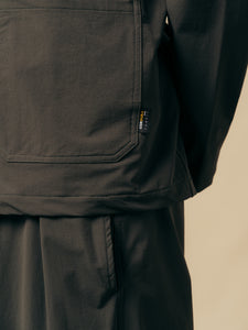 A CORDURA logo patch, sewn to the side of the KESTIN Port Blazer in Slate.