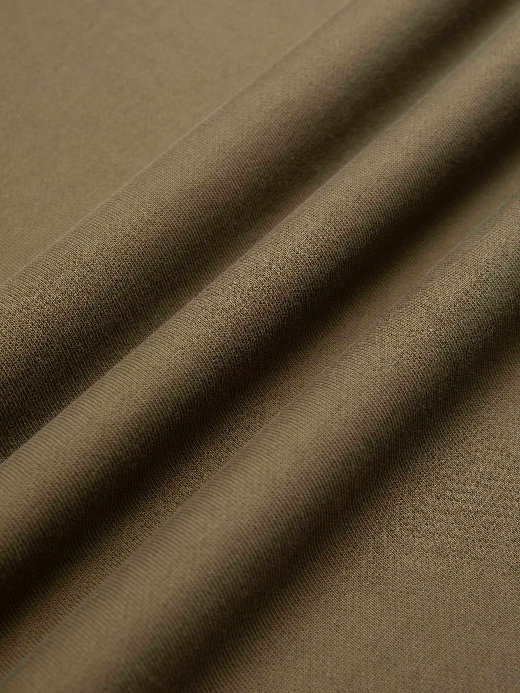 An olive green sweatshirt material.