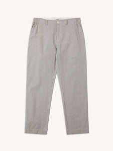 The KESTIN Aberlour Pant in white seersucker stripe, on a white background.