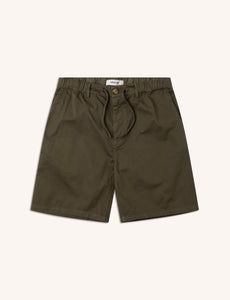 A pair of olive green shorts from KESTIN, on a white background.