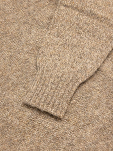 The ribbed cuff to the Lewis Shetland Polo Sweater by KESTIN.