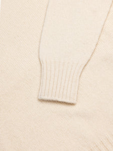 A close-up of the cuff of the Brushed Shetland Crew Neck by KESTIN.