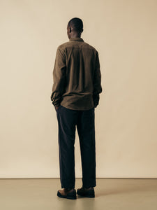 A model showing the back of the KESTIN Dirleton Shirt