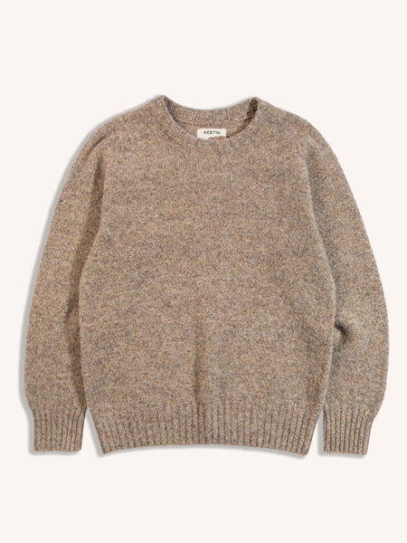 KESTIN | Brushed Shetland Crew Knit in Mushroom Lambswool – Kestin