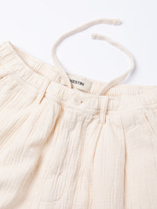 The waitband of the KESTIN Mhor Short in Ecru White.