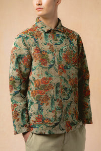 The KESTIN Ormiston Jacket in a unique green floral fabric.