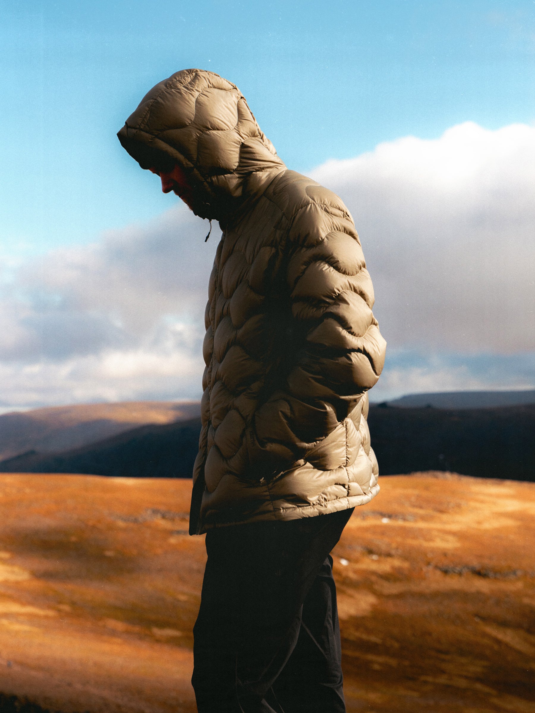 Cuillin Down Jacket in Light Olive Recycled Ripstop