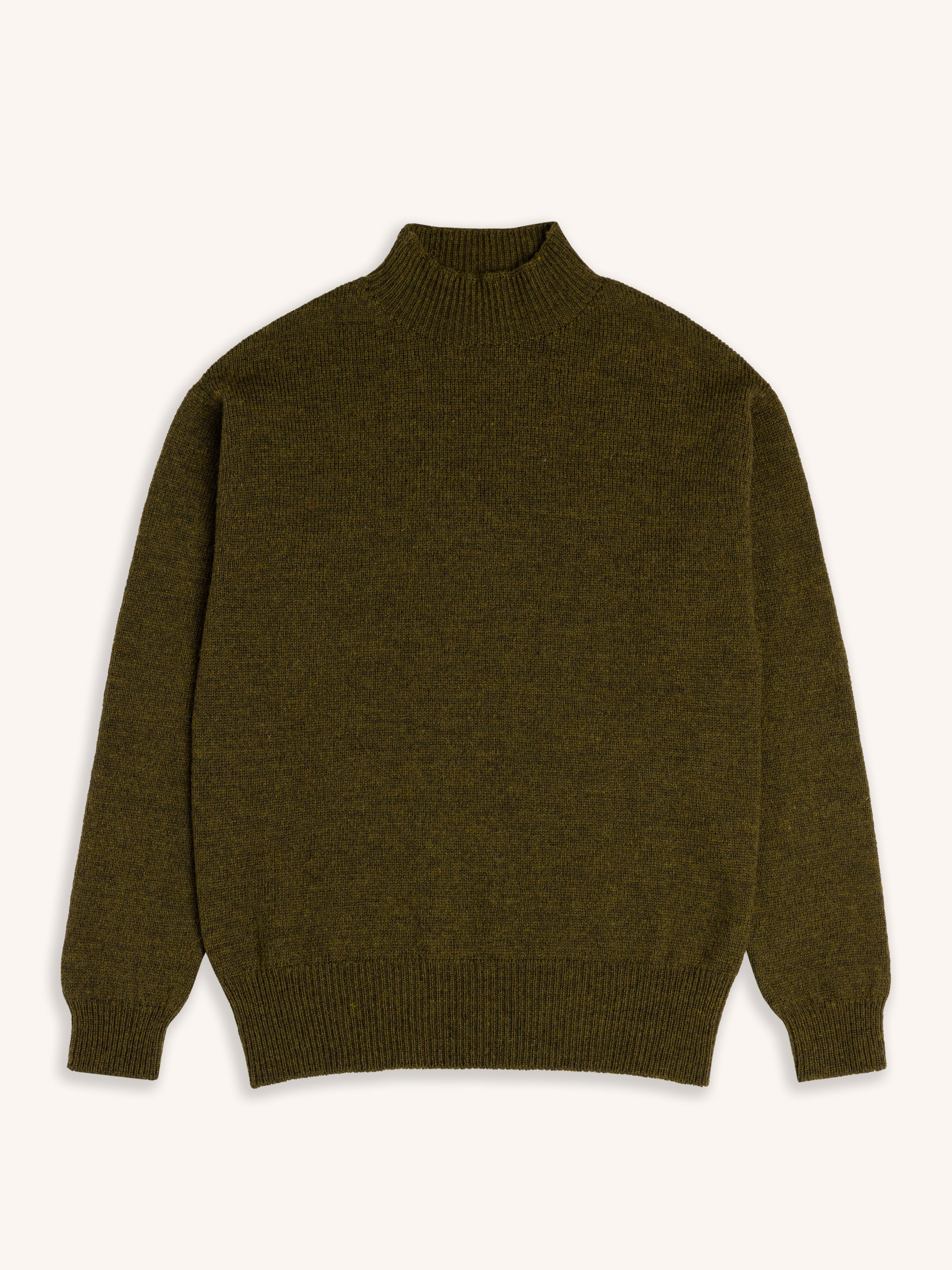 Harris Mock Neck in Dark Pine Merino Wool