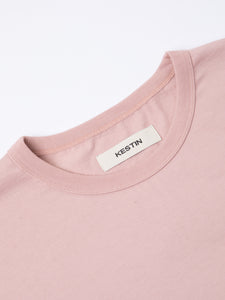 A ribbed crew neck to the KESTIN Fly Tee in pink.