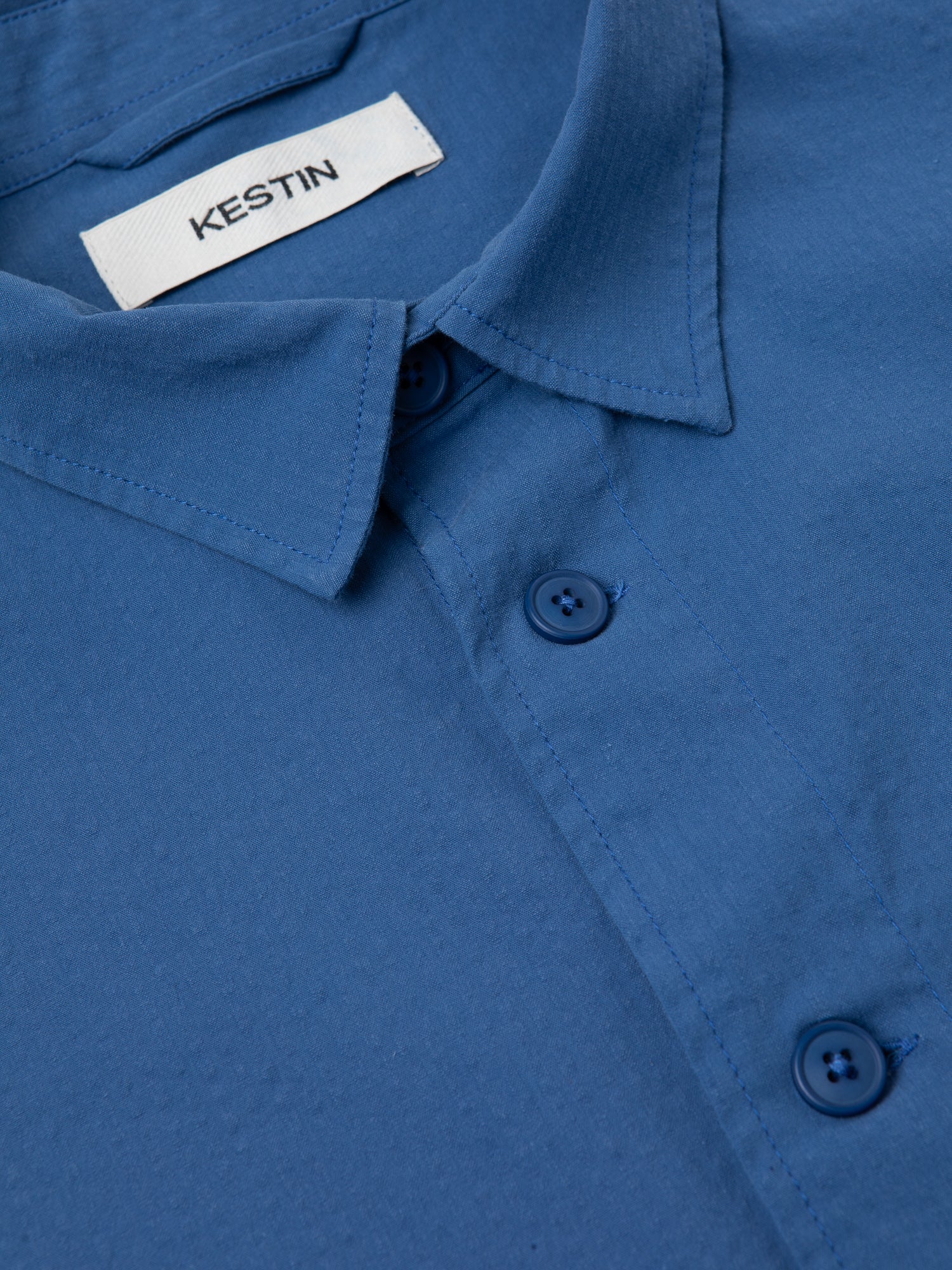 Rosyth Overshirt in Cobalt Seersucker