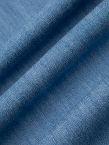 A lightweight washed denim fabric, used to make KESTIN Doune Pants.